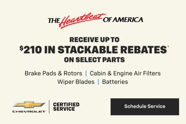Receive up to $210 in stackable rebates* on select parts